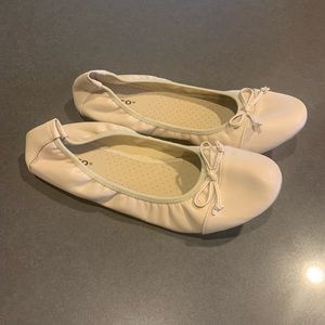 Cream colored ballet flats